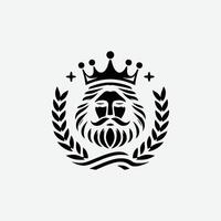 Rey corona logo ilustración, negro y blanco logo. vector
