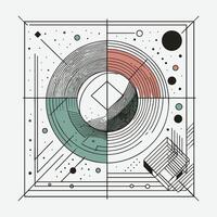 Outline art Asymmetrical abstract shape vector