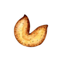 Vermögen Plätzchen Aquarell malen. Chinesisch Urlaub Kekse. Chinesisch Neu Jahr. Wahrsagen Kekse mit Vermögen erzählen. isoliert. gezeichnet durch Hand. png