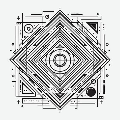 outline art Asymmetrical abstract shape