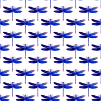 waterverf illustratie van een patroon van lila abstract libellen met verf strepen. schattig grappig insect afdrukken. een gevleugeld insect met groot ogen. geïsoleerd. getrokken door hand. png