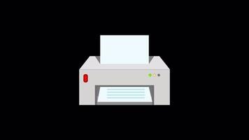 geanimeerd printer met alpha video