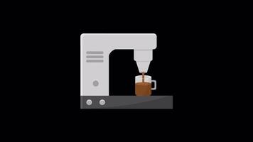 Animated Coffee Maker With Alpha video