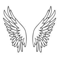 outline of majestic wings icon. vector