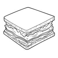 Crisp outline icon of a breakfast sandwich in , ideal for food designs. vector