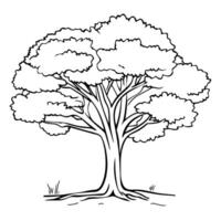 outline of a graceful tree icon. vector