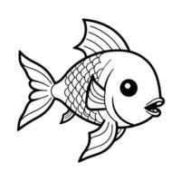 refinado contorno icono de un carpa pescado en , ideal para acuático diseños vector