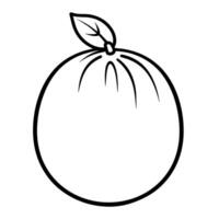 outlie of a fresh yuzu fruit icon. vector