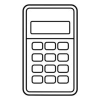 Sleek outline icon of a calculator in , perfect for finance or math designs. vector