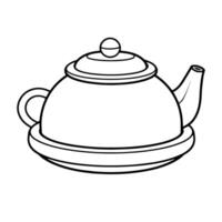 outline of a charming teapot icon. vector