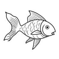 Refined outline icon of a carp fish in , ideal for aquatic designs. vector