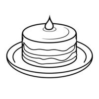 Elegant outline icon of a cake dessert in , perfect for bakery designs. vector