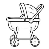 Clean outline icon of a baby stroller in , perfect for parenting designs. vector