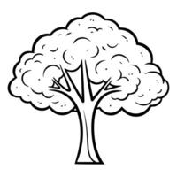 outline of a graceful tree icon. vector