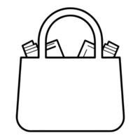 Chic outline icon of a shopping bag in , perfect for retail designs. vector