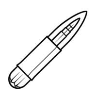 Sleek outline icon of bullet ammunition in , versatile for military or shooting designs. vector