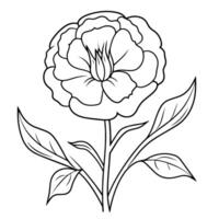 Elegant outline icon of a carnation in , perfect for floral designs. vector