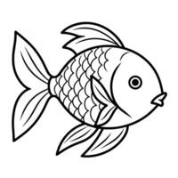 refinado contorno icono de un carpa pescado en , ideal para acuático diseños vector