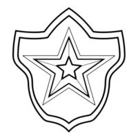 Streamlined outline icon of a protective shield in , ideal for security designs. vector