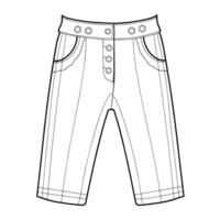 outline of stylish trousers icon. vector