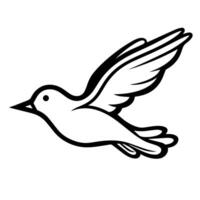 Simple outline icon of a bird in , versatile for nature-themed designs. vector