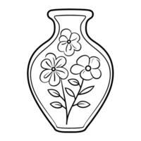 outline of an elegant vase icon. vector