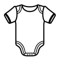 Crisp outline icon of a baby bodysuit in , grea for infant-related designs. vector