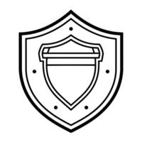 Streamlined outline icon of a protective shield in , ideal for security designs. vector