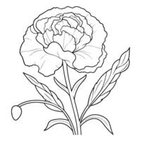 Elegant outline icon of a carnation in , perfect for floral designs. vector