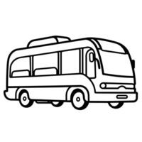 Clean outline icon of a bus in , perfect for transportation designs. vector