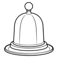 Sleek outline icon of a cloche in , perfect for culinary designs. vector