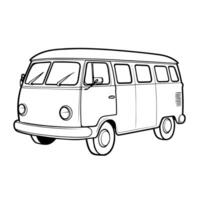 outline of a modern van icon. vector
