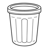 Neat outline icon of a big trash can in , ideal for waste management designs. vector