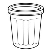 Neat outline icon of a big trash can in , ideal for waste management designs. vector