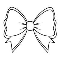 Crisp outline icon of a bow in , versatile for gift or archery designs. vector