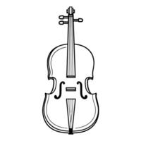 Elegant outline icon of a cello in , perfect for music-related designs. vector