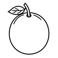 outline of a fresh yuzu fruit icon. vector