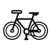 limpiar contorno icono de un bicicleta en , Perfecto para relacionado con el ciclismo diseños vector