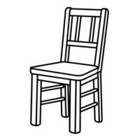 Sleek outline icon of a chair in , versatile for furniture designs. vector