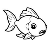 Refined outline icon of a carp fish in , ideal for aquatic designs. vector