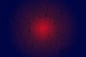 a red and blue circle with a black background, grunge texture spiral pattern line light effect design for background and wallpaper vector