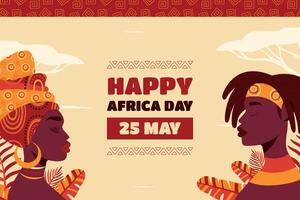 Flat africa day celebration background template vector