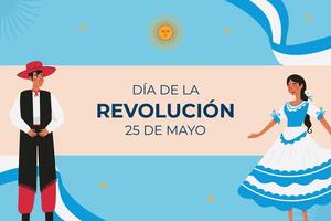 Flat 25 de mayo celebration argentina background template vector