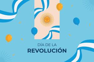 Flat 25 de mayo celebration argentina background template vector