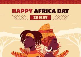 Flat africa day horizontal invitation template vector