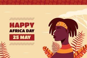 Flat africa day celebration background design vector