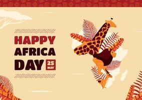 Flat africa day horizontal invitation template vector