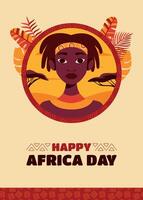 Flat africa day celebration vertical poster vector