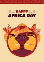 Flat africa day celebration vertical poster template vector