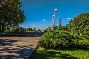 westplatte. Monumento conmemorando primero batalla de segundo mundo guerra y polaco defensa guerra foto